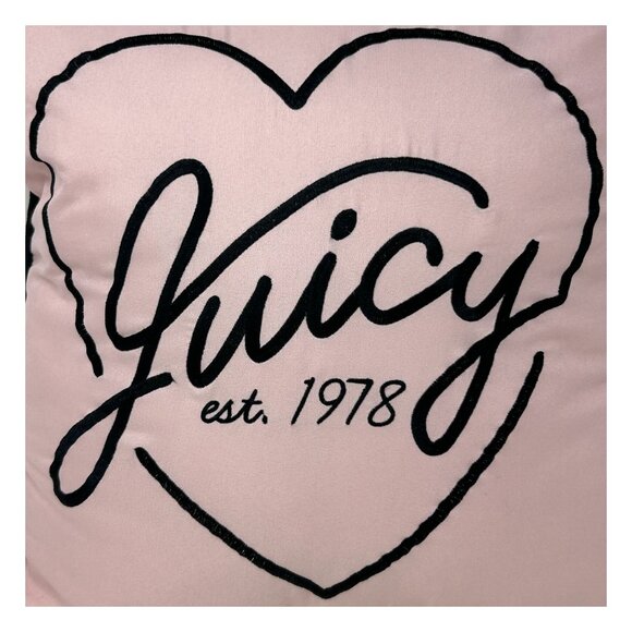 Juicy Couture Pink Throw Pillow Heart Home Decor Accent Logo Baddie Coquette Y2K - Picture 6 of 15